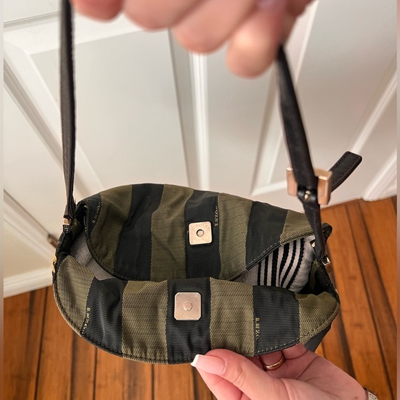 Unique mini Fendi stripped shoulder bag with buckle - Picture 3 of 4